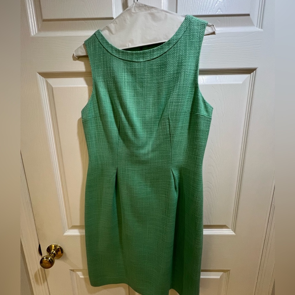 Tahari Green Textured Midi Dress